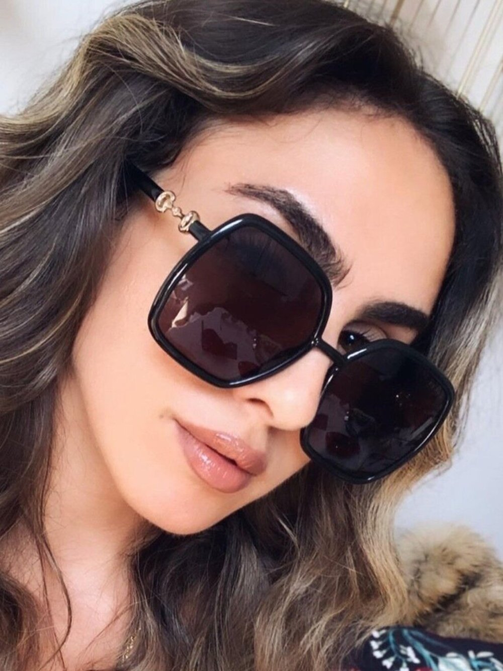 Gucci GG0890S 001 Women Square Sunglasses - Black / Grey